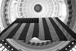 Under the Capitol Dome in black & white