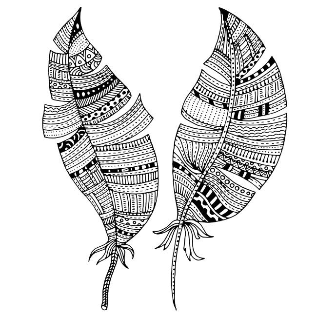 Tribal Patterned Feathers by Nadezdha Shatilova